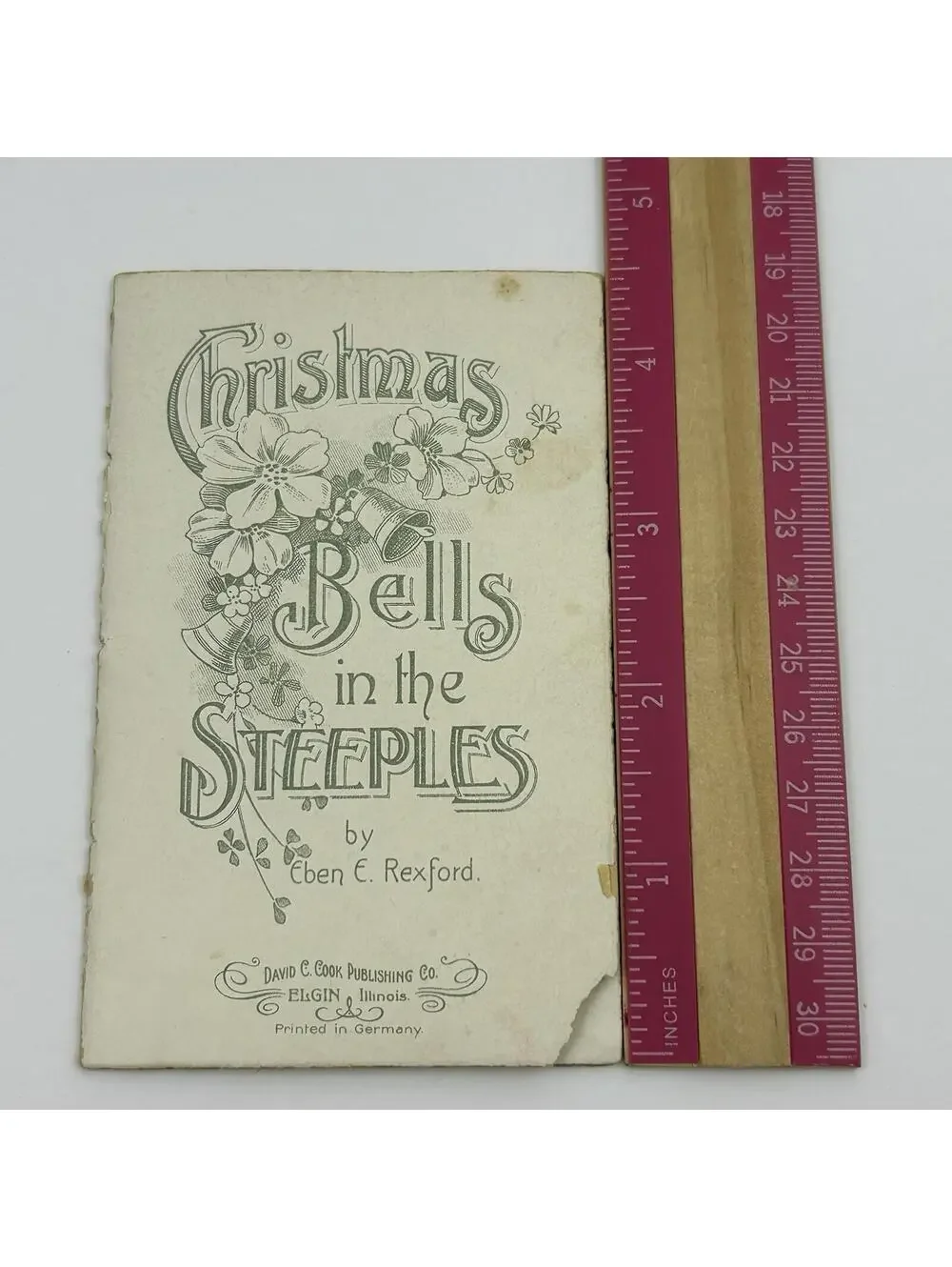 Antique Christmas Bells in the Steeples Eben Rexford David C Cook Booklet 1900s